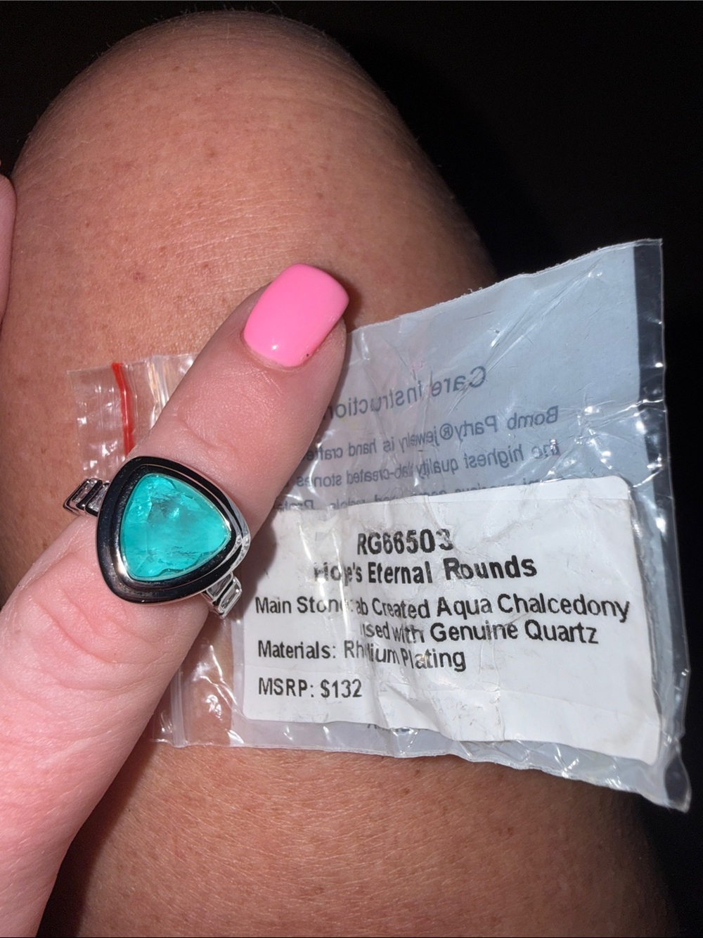 Aqua Chalcedony Teardrop Silver Ring - Eternal Rounds